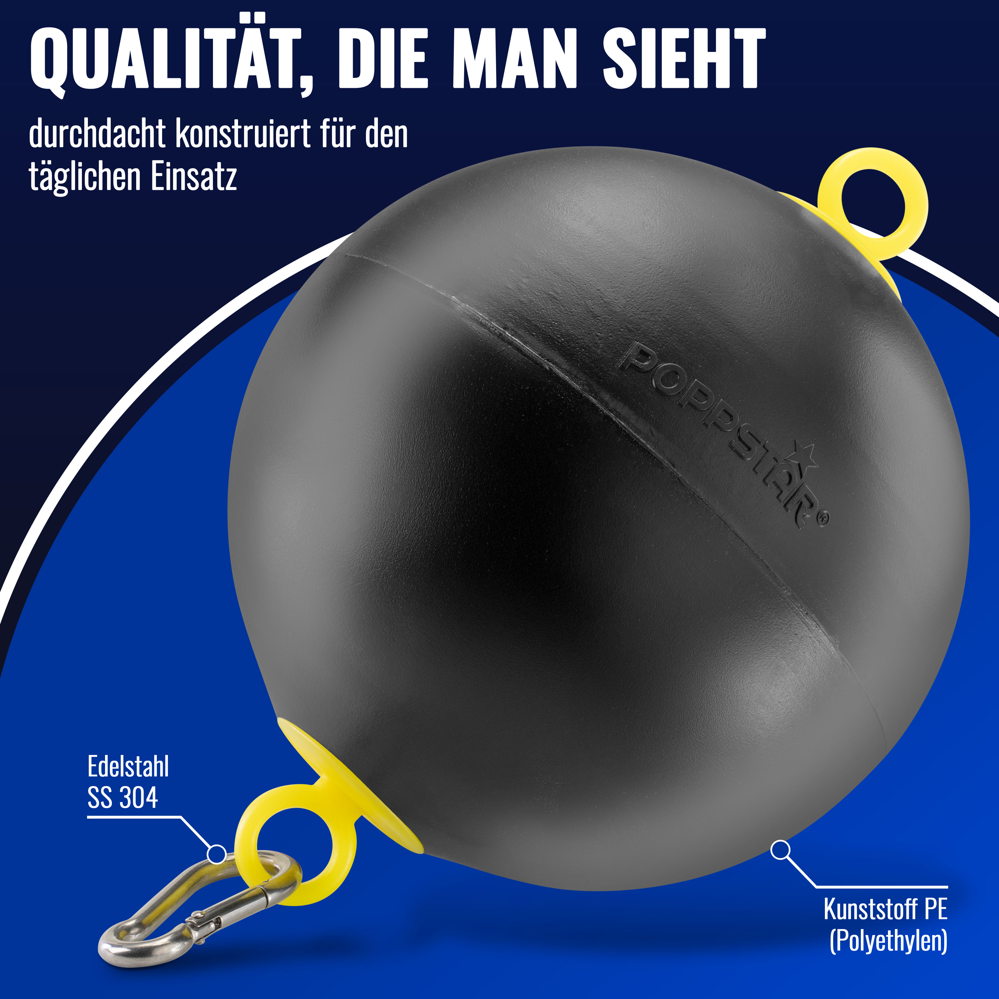 Poppstar Schwimmkugel 6", Karabiner 5 x 50 mm