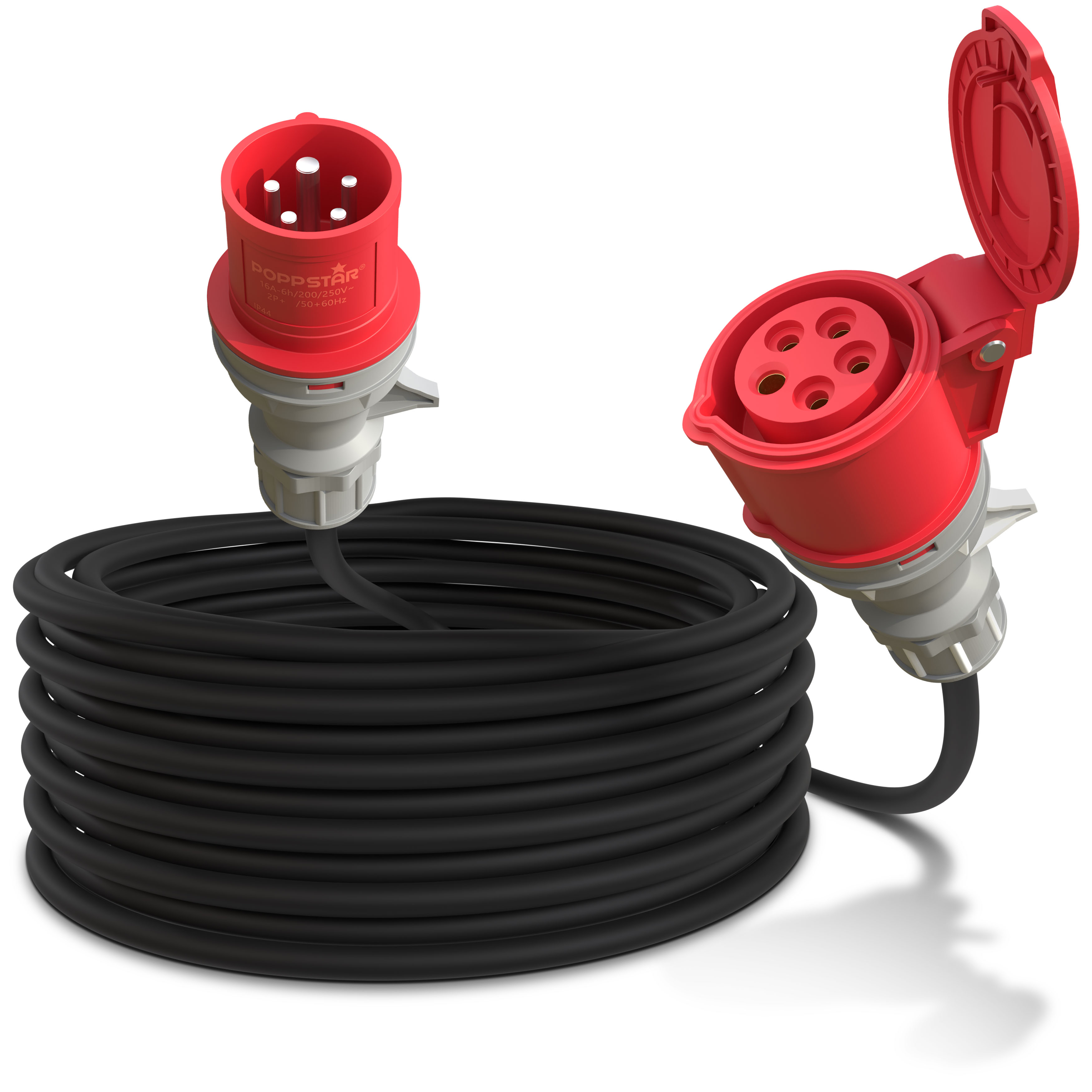 Starkstrom Verlängerungskabel 15m (CEE 16A 5-polig, 400V, IP44)