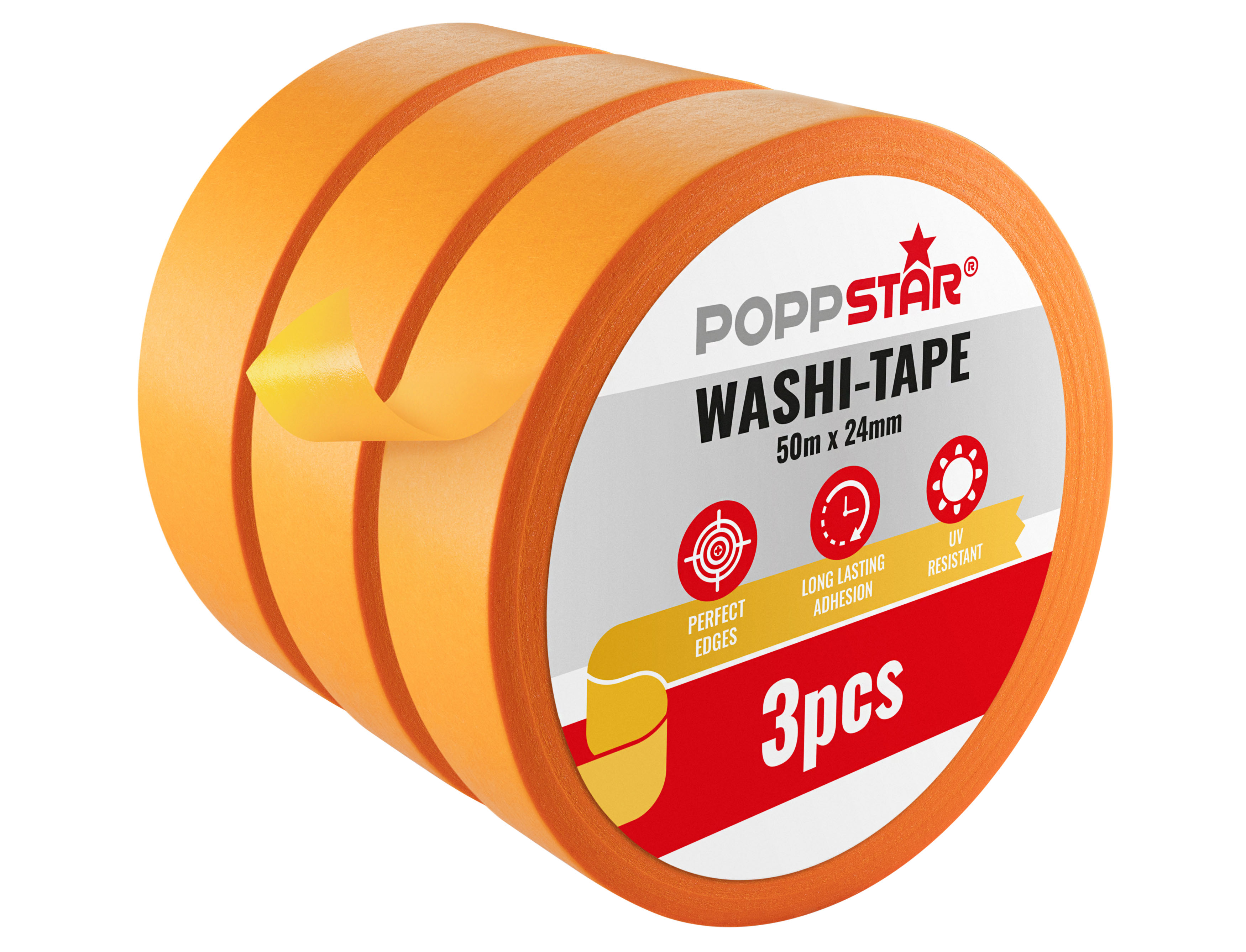 Goldband aus Washi-Papier (50m x 24mm), 3 Rollen