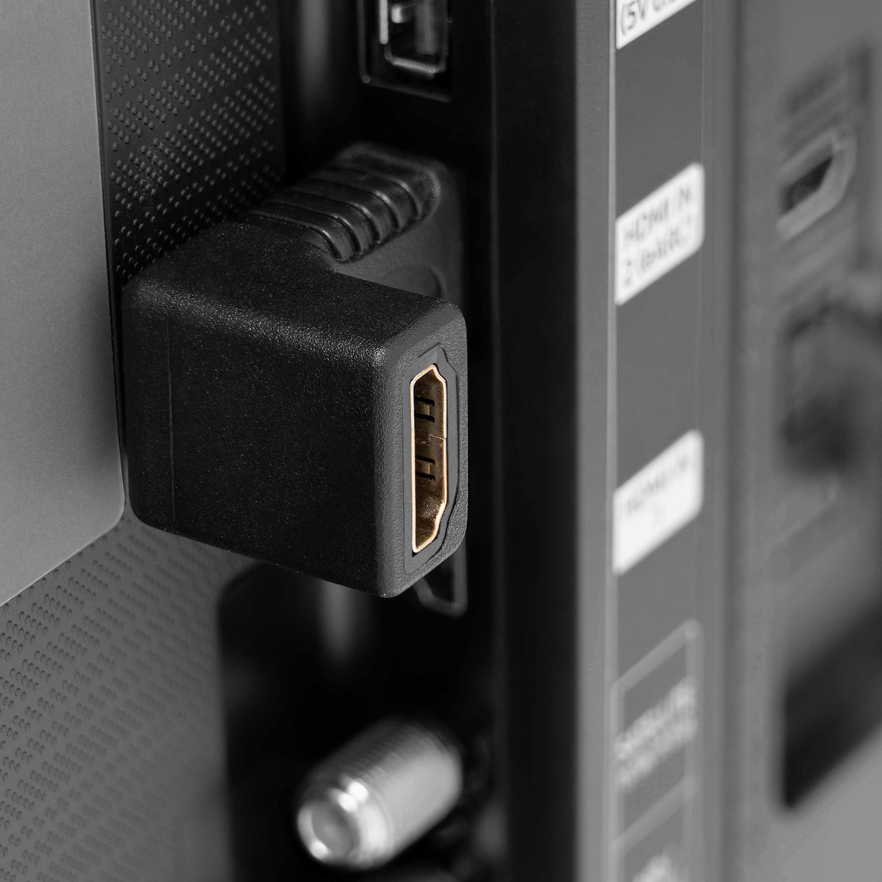 HDMI Winkelstecker Adapter 90° Stecker auf Buchse, schwarz