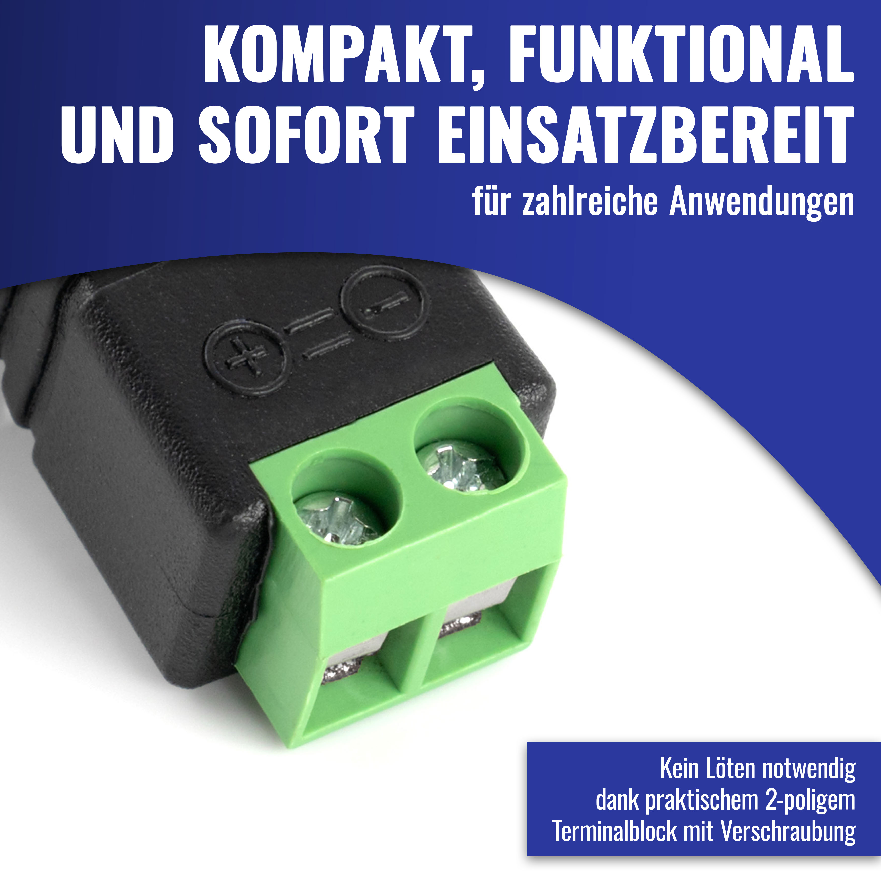 Audiokabel Klinke 6,35mm Ersatzstecker (Male auf Terminal Block)