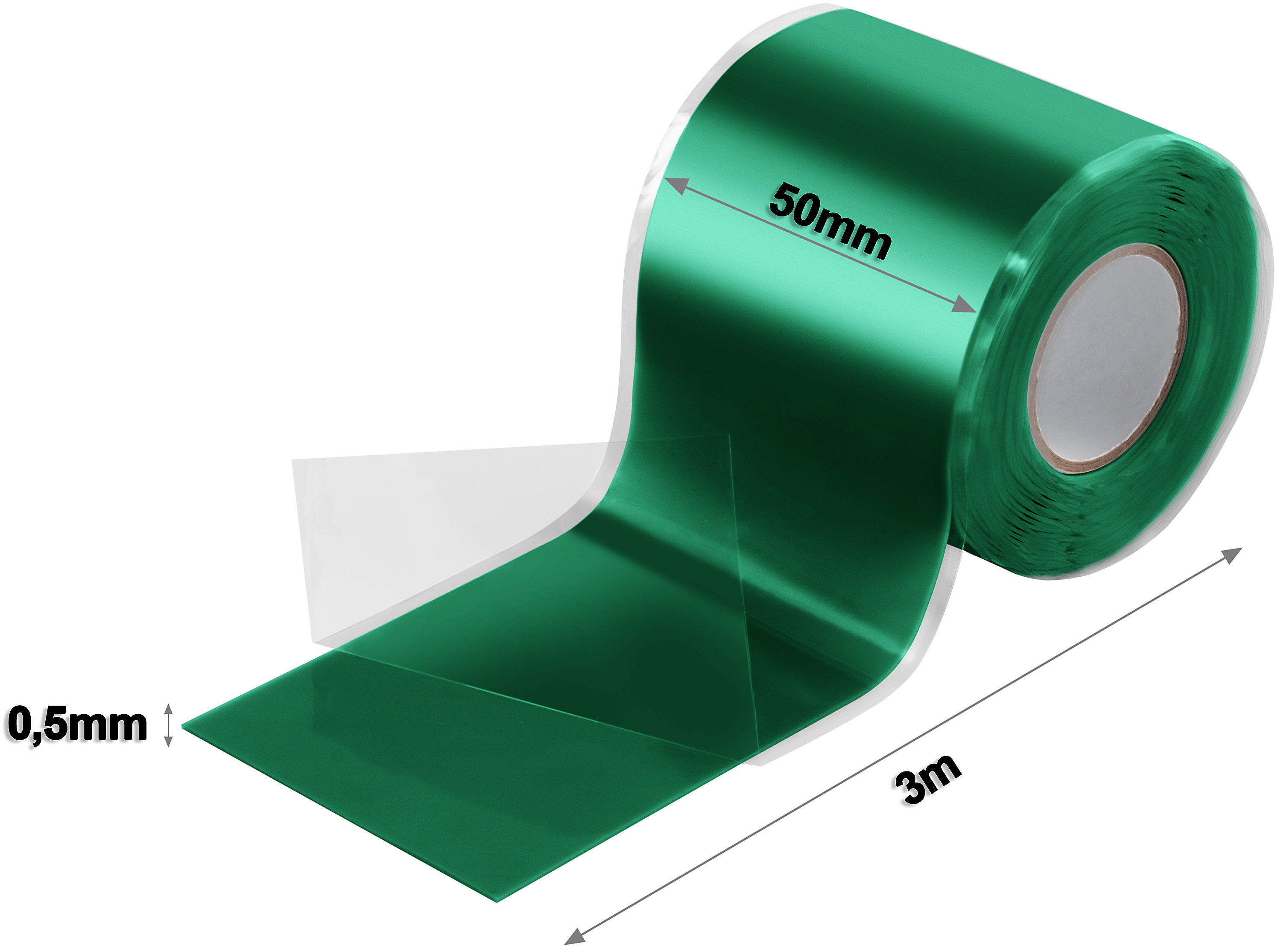 Poppstar selbstverschweißendes Silikonband grün 3m x 50mm