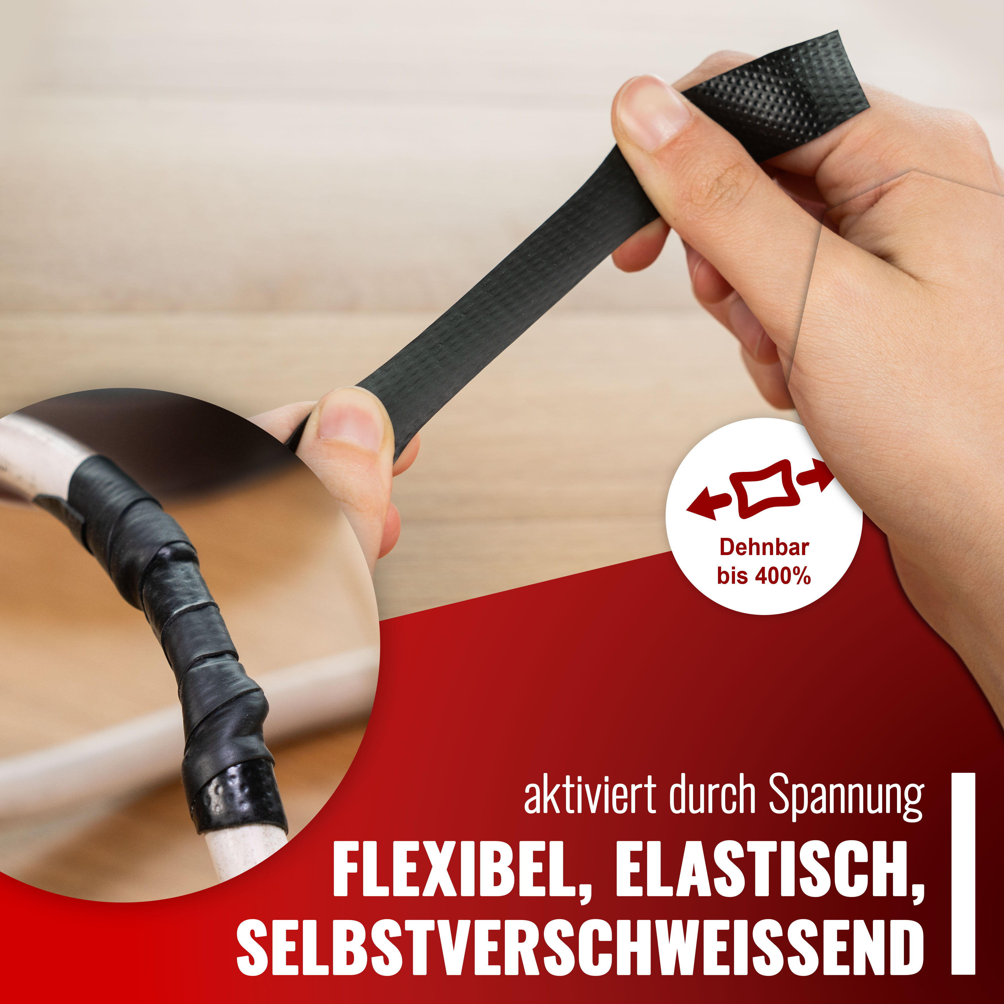 2x Isolierband selbstverschweißend bis 10kV, 5m x 19mm x 0,76mm