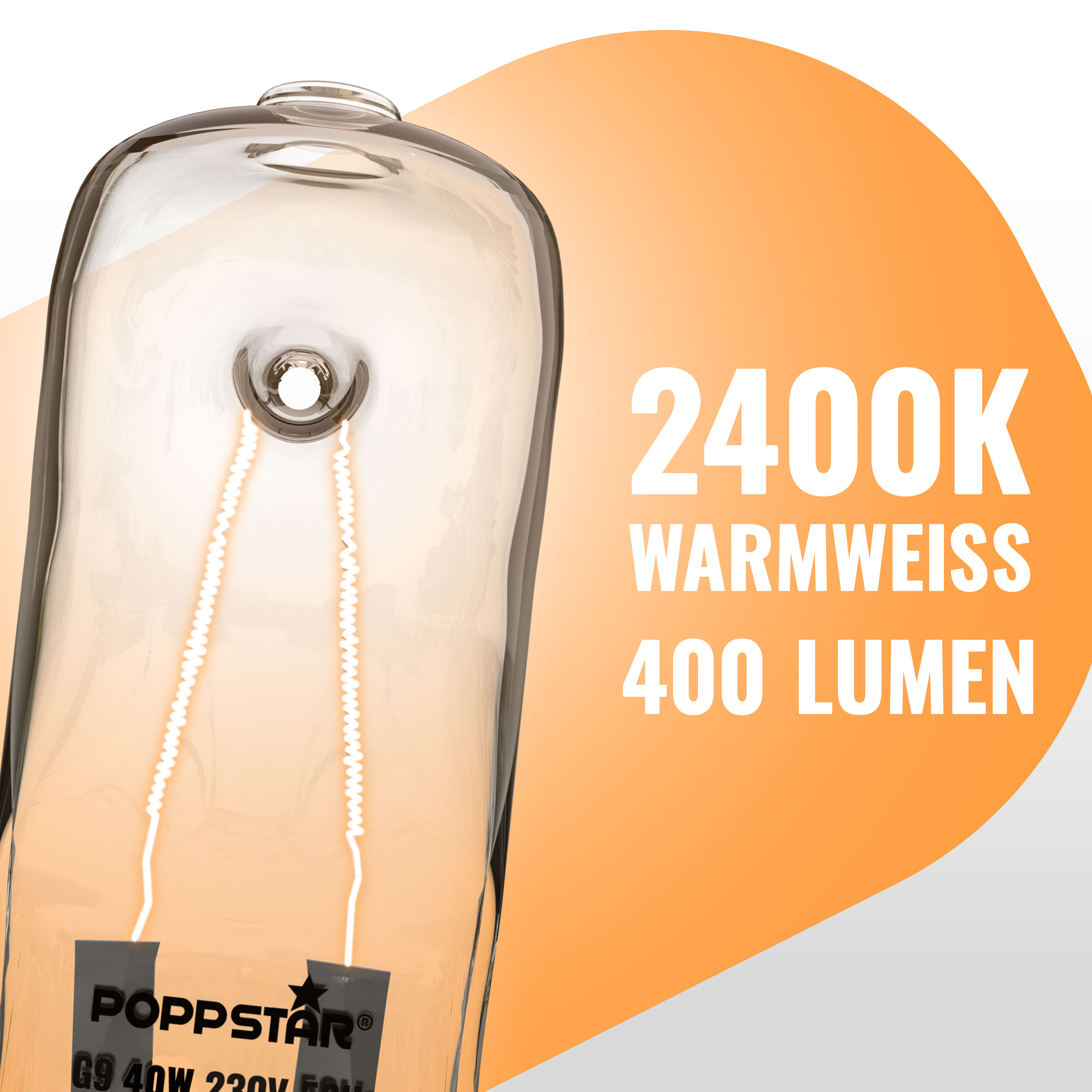 4x Backofenlampe G9 40 Watt bis 300 °C (2400K warmweiß)