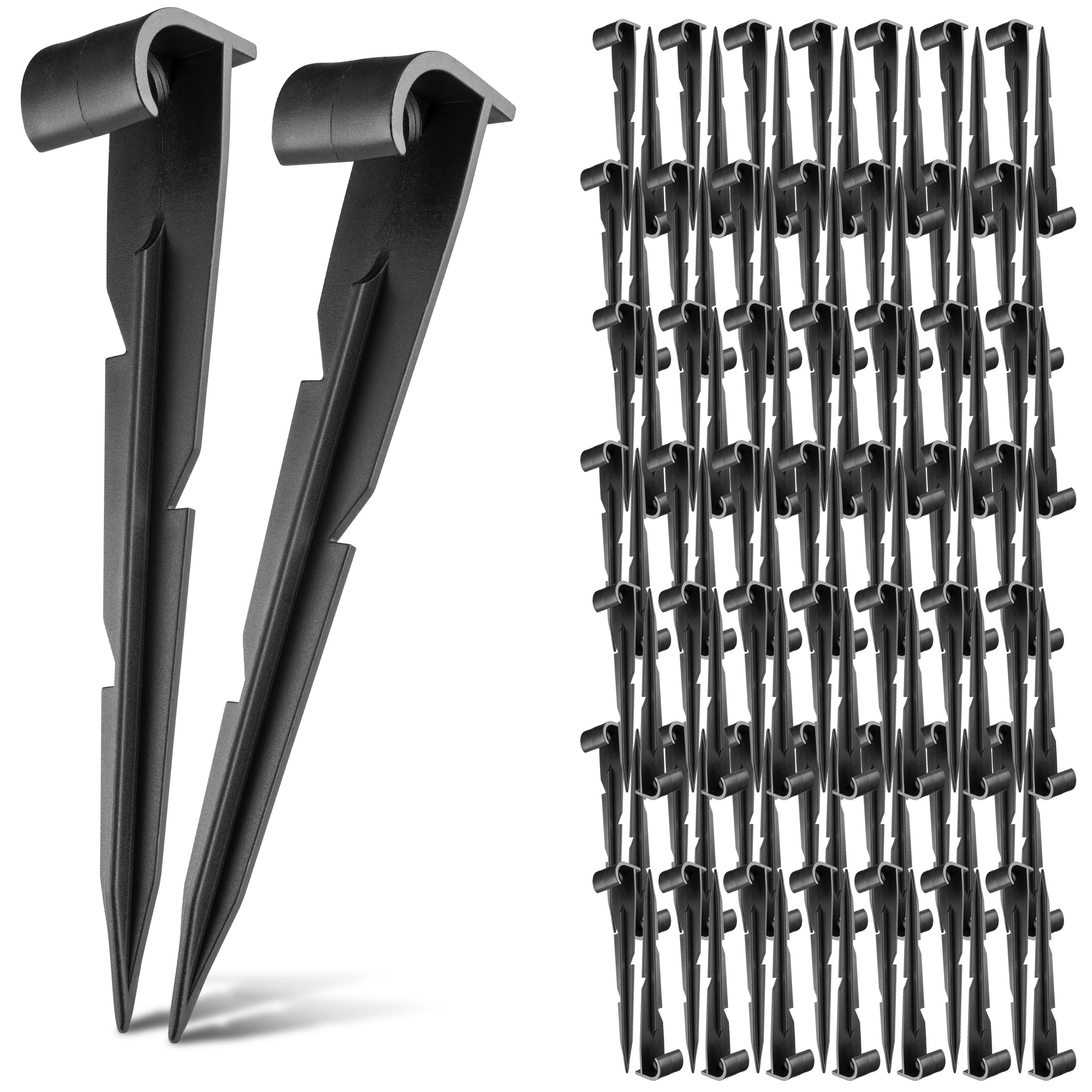 Erdspieße für Schläuche Ø 16-20mm (100 Stück), schwarz