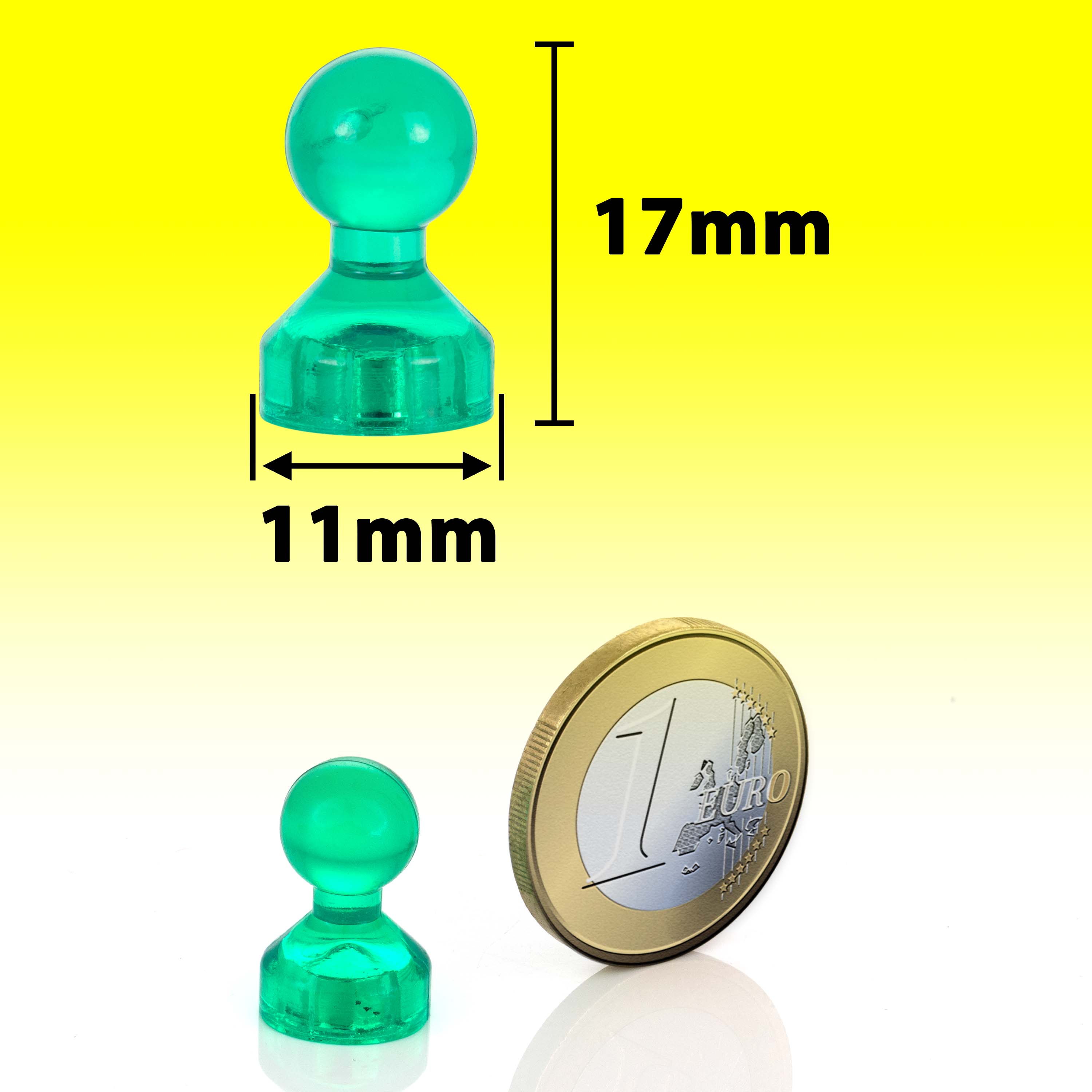50 Stück Mini Neodym Kegel-Magnete bunt Ø 11 mm