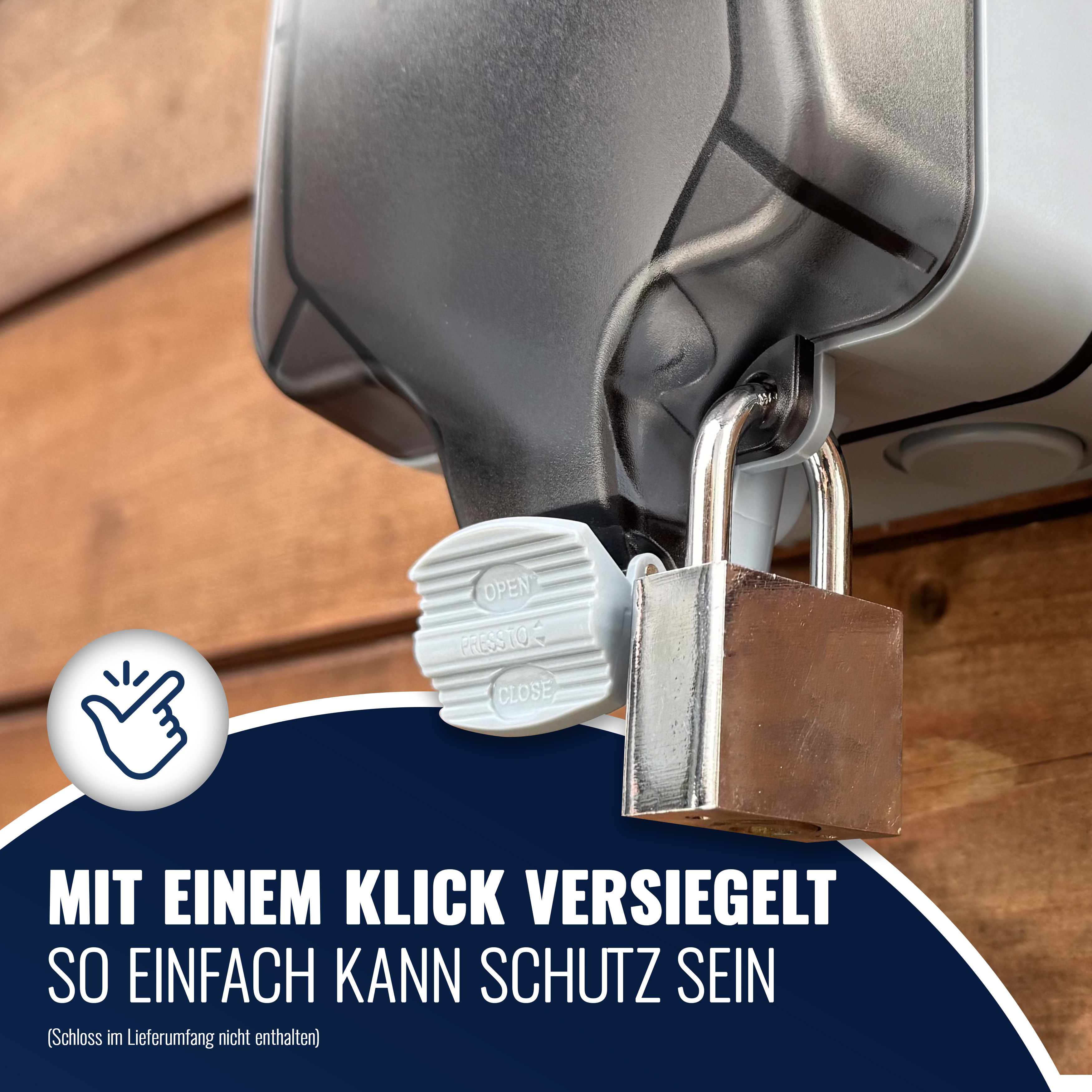Wasserdichte Außensteckdose, 1-fach, IP66, abschließbar