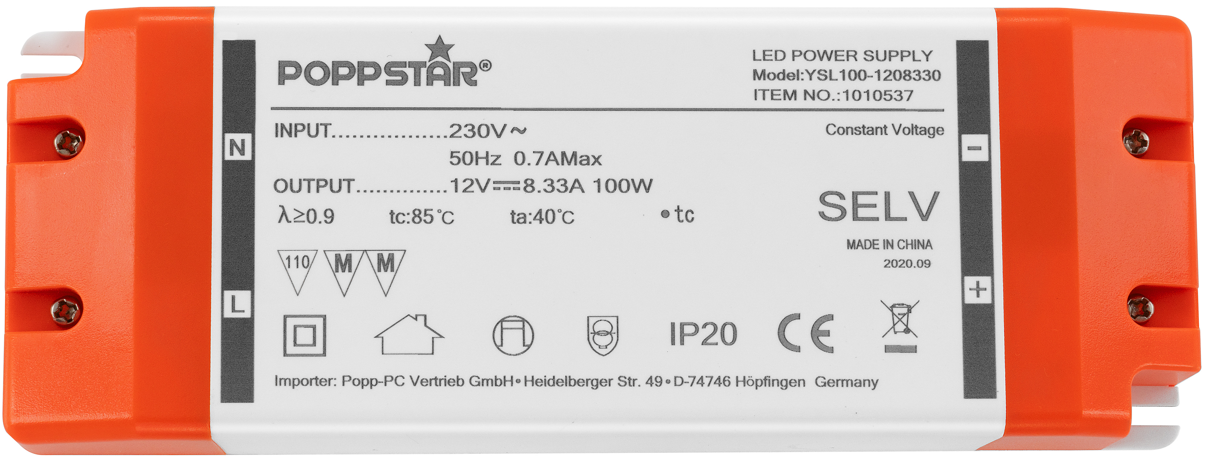 LED Trafo 12V DC 8,33A 100W für LED Licht / LED Lampe