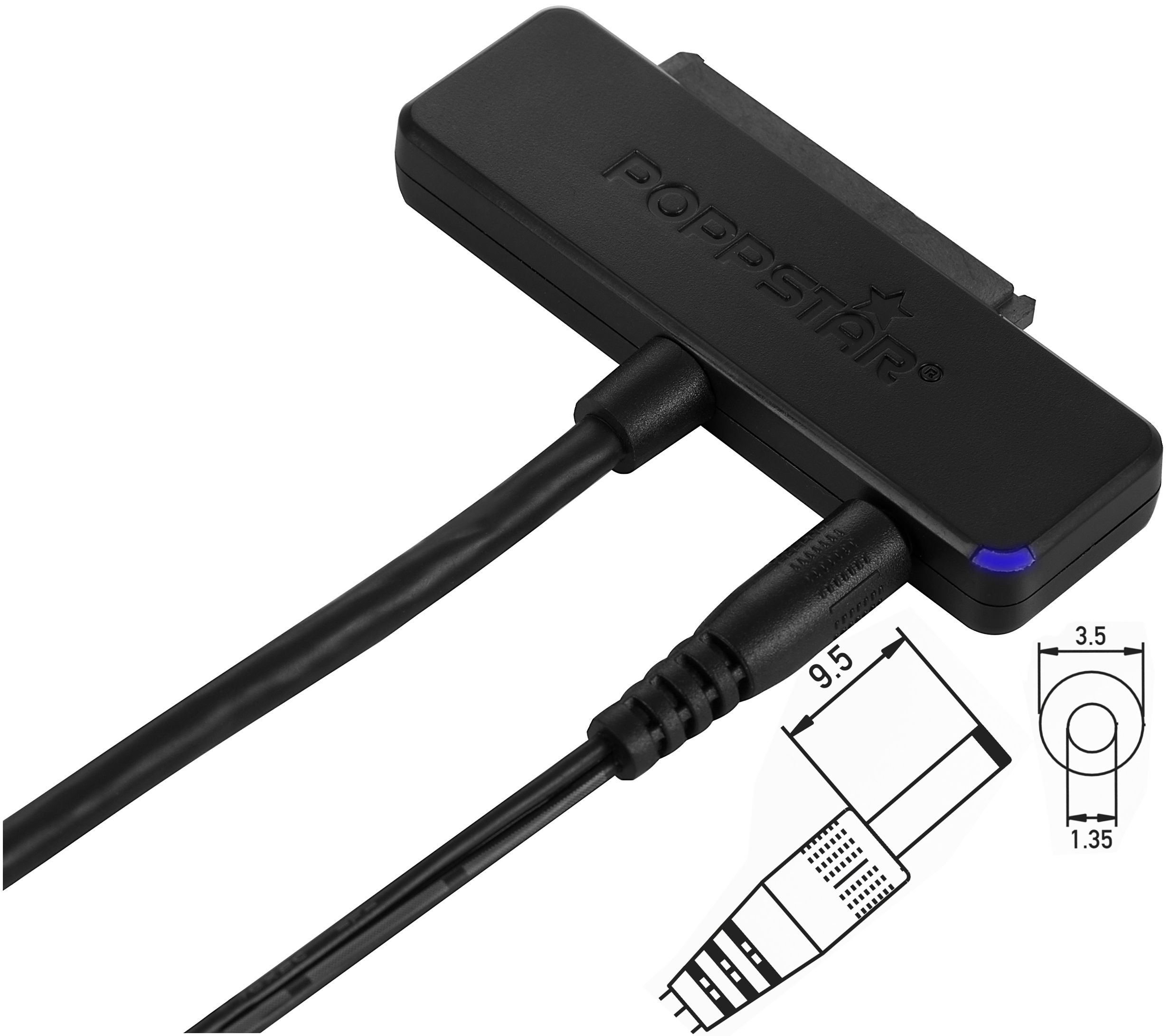 Festplatten Adapter SATA/USB C 3.1 für 2,5" 3,5" mit Netzteil