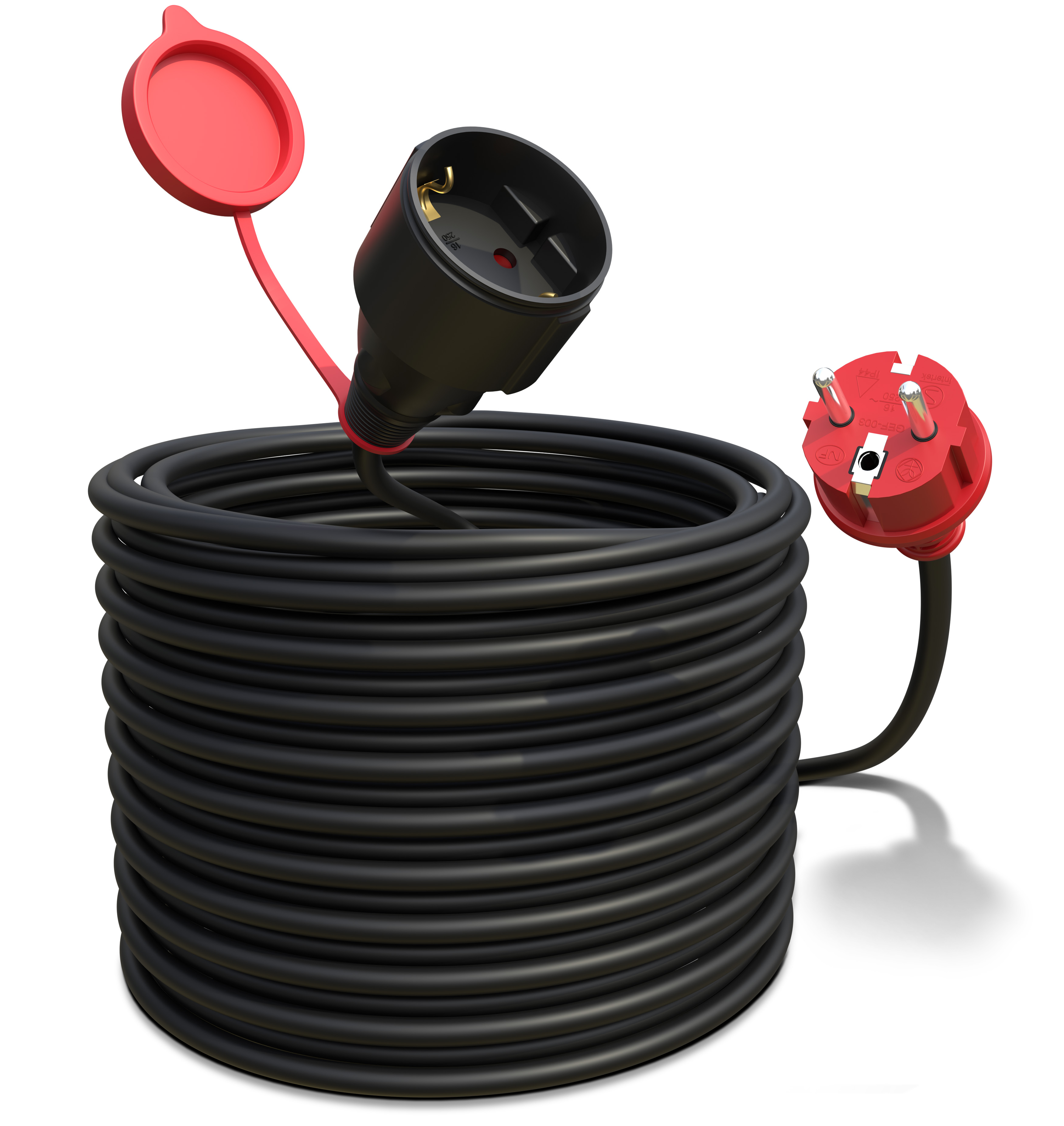 Verlängerungskabel 25m IP44 H05RR-F schwarz/rot